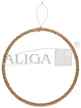 Ring metalowy SMJ-0338 pokryty jutowym sznurkiem śr. 30 cm, Aliga