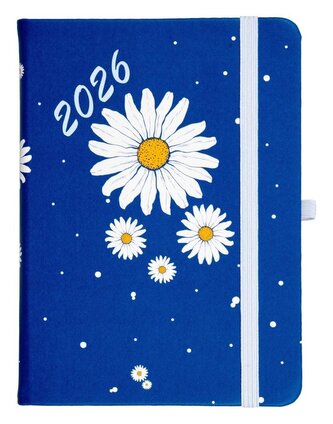 Kalendarz 2026 B6 tyg. Hip Hop stokrotka-granatowa