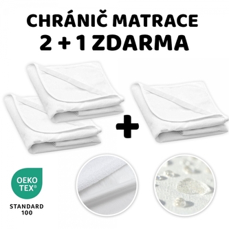 Chránič matrace do postýlky BASIC 2+1, 120x60cm, nepromokavý - bílý; 120x60 Chránič matrace do postýlky BASIC 2+1, 120x60cm, nepromokavý - bílý; 120x60