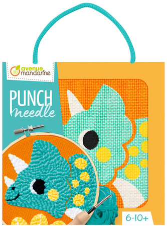 Zestaw Punch Needle Dinozaur 13cm, Avenue Mandarine