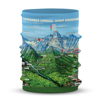 Šátek mapa Tatranská Lomnica/ Starý Smokovec Vícebarevné M/L