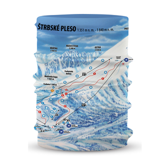 Šátek Fusakle Ski mapa Štrbské pleso Modré M/L