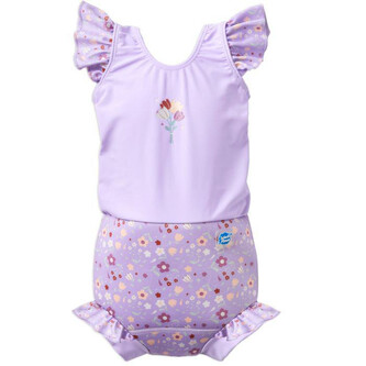 Splash About Plavky Happy Nappy kostýmek - Lilac Spring Frills s volánky Vel. L