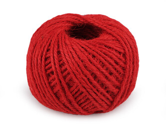 Jutový provázek Ø2 mm - 1 ks - 5 červená