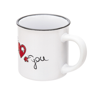 KUBEK PORCELITOWY Z WYWINIĘTYM RANTEM 320 ML DEK. ME AND YOU