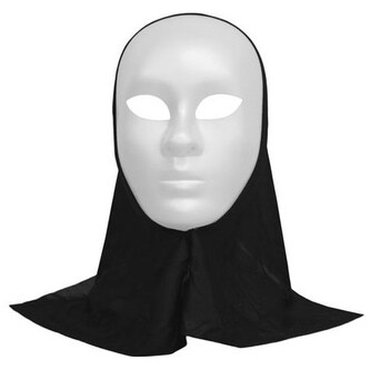 Maska s kapucí, bílá