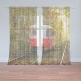 Záclony Červená tramvaj v lese: 2ks 150x250cm