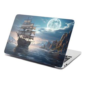 Samolepka na notebook Plachetnice mezi skalami: 29x20 cm