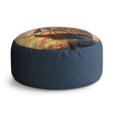 Taburet Circle Plachetnice ve vlnách při východu slunce: 38x48 cm