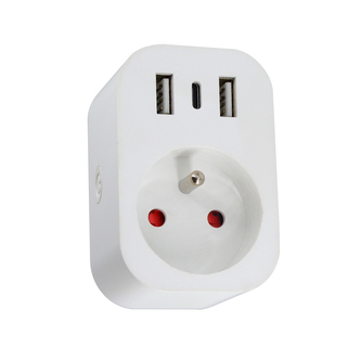Immax NEO Smart vnitřní zásuvka s kolíkem, typ E, 2xUSB, 1xUSB C , Zigbee