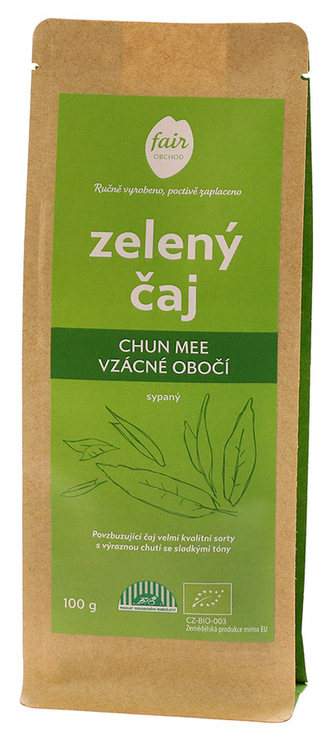 Fairobchod Bio zelený čaj Chun Mee Vzácné obočí z Číny, větší balení Hmotnost: 1 000 g Fairobchod Bio zelený čaj Chun Mee Vzácné obočí z Číny, větší balení Hmotnost: 1 000 g