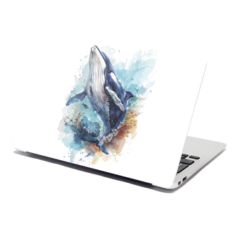 Samolepka na notebook Akvarelová velryba: 38x26 cm