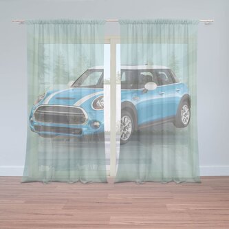 Záclony Mini sedan Zelené pozadí: 2ks 150x250cm