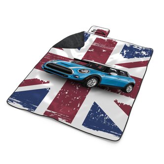 Plážová deka Mini sedan Britská vlajka: 200x140 cm Plážová deka Mini sedan Britská vlajka: 200x140 cm