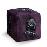 Taburet Cube BLACK PANTHER z profilu Fialový mlhavý: 40x40x40 cm