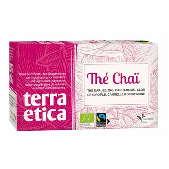 Terra Etica Bio černý čaj Darjeeling s kořením Chai, sáčky 20 x 1,8 g