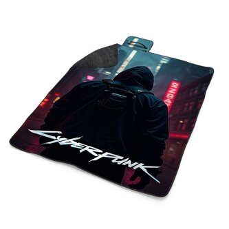 Plážová deka Cyberpunk 2077 Pohled do města: 200x140 cm