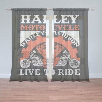 Záclony Harley-Davidson Live to ride: 2ks 150x250cm
