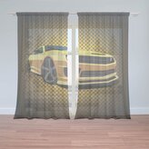 Záclony Chevrolet Camaro Žlutá mřížka: 2ks 150x250cm