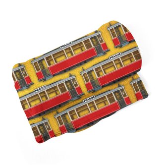 Deka Pražské historické tramvaje Žlutý Pattern: 190x140 cm