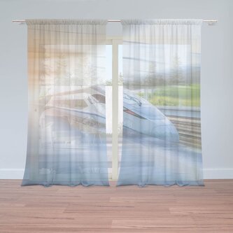 Záclony Rychlovlak projíždějící nádražím: 2ks 150x250cm