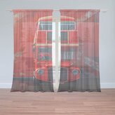 Záclony Červený patrový autobus Vlajka: 2ks 150x250cm
