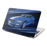 Samolepka na notebook Mustang Modré pozadí s pruhy: 38x26 cm