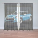Záclony Mini sedan Černé pozadí: 2ks 150x250cm