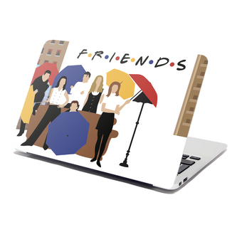 Samolepka na notebook Seriál přátelé FRIENDS Gauč u fontány: 29x20 cm
