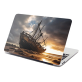 Samolepka na notebook Vrak lodi při západu slunce: 38x26 cm
