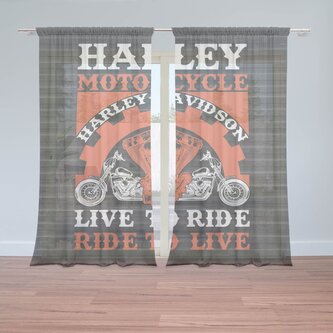 Záclony Harley-Davidson Live to ride, ride to live: 2ks 150x250cm