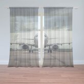 Záclony Letadlo na ranveji: 2ks 150x250cm