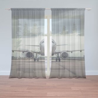 Záclony Letadlo na ranveji: 2ks 150x250cm