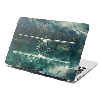 Samolepka na notebook Hydroplán na horském jezeře: 38x26 cm