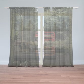 Záclony Červený patrový autobus: 2ks 150x250cm