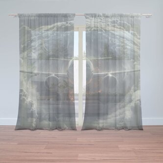 Záclony Letadlo v bouři: 2ks 150x250cm