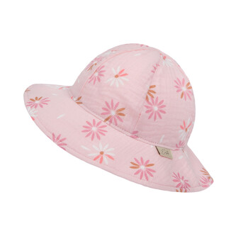 Dívčí klobouk mušelín Flower; Barva: růžová; Velikost: L