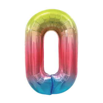 Narozeninový balónek, barevný 40" číslo 0