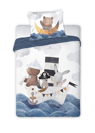 FARO Povlečení do postýlky Lodička svítící  Bavlna, 100/135, 40/60 cm