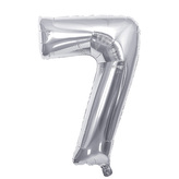 Narozeninový balónek, stříbrný 40" číslo 7