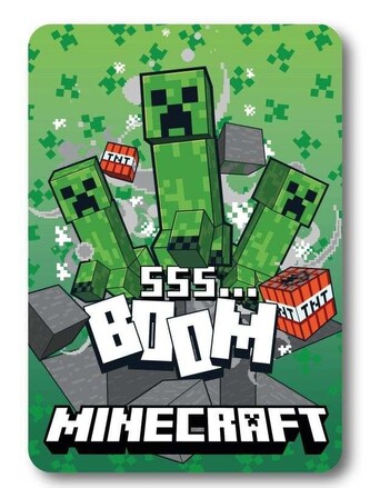 FARO Fleece deka Minecraft Boom  Polyester, 100/140 cm