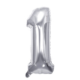 Narozeninový balónek, stříbrný 40" číslo 1