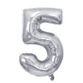 Narozeninový balónek, stříbrný 40" číslo 5