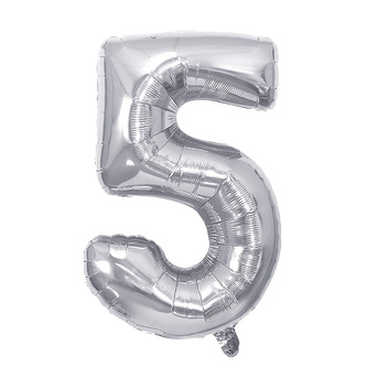 Narozeninový balónek, stříbrný 40" číslo 5