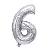 Narozeninový balónek, stříbrný 40" číslo 6