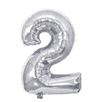 Narozeninový balónek, stříbrný 40" číslo 2