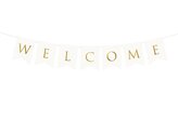 Baner Welcome biały 15x95cm
