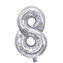 Narozeninový balónek, stříbrný 40" číslo 8