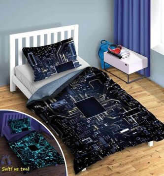 FARO Povlečení Procesor svítící  Bavlna, 140/200, 70/90 cm