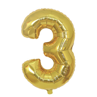 Narozeninový balónek, zlatý 40" číslo 3